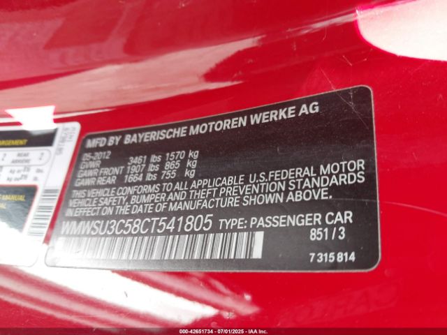 2012 MINI COOPER WMWSU3C58CT541805 Photo 8