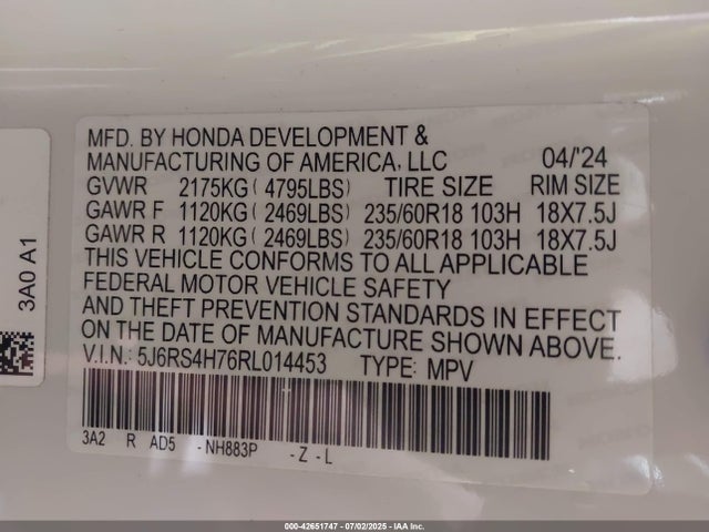 Honda l15be 2024 5J6RS4H76RL014453 Image 9