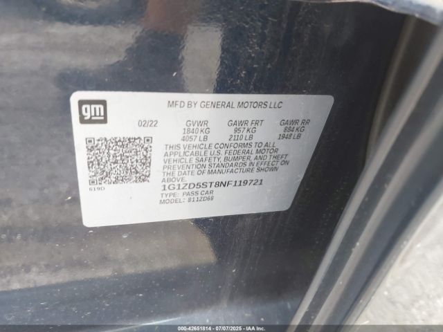 2022 CHEVROLET MALIBU 1G1ZD5ST8NF119721 Photo 8