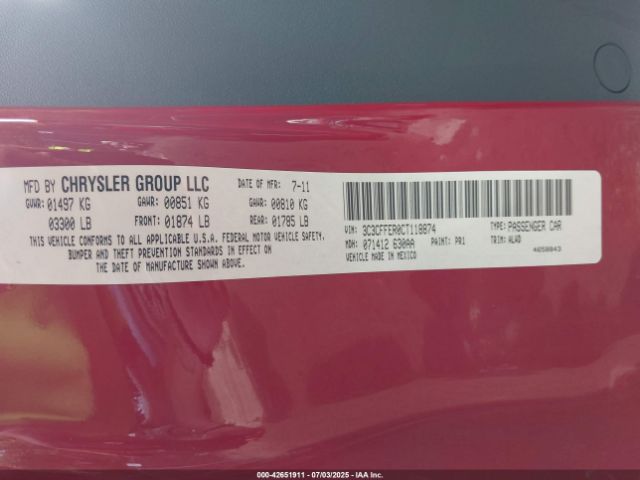 2012 FIAT 500C 3C3CFFER0CT118874 Photo 8