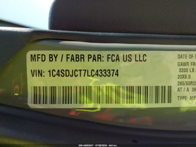 2020 DODGE DURANGO 1C4SDJCT7LC433374 Photo 8