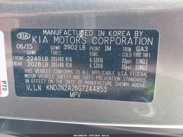 KNDJN2A26G7244853 KIA gdi gamma