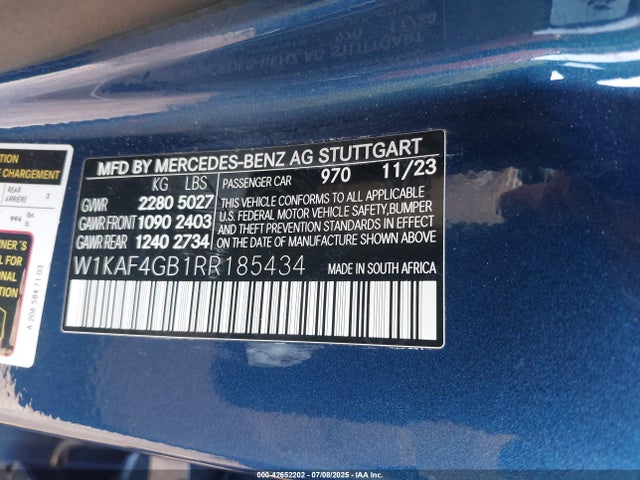 W1KAF4GB1RR185434 Mercedes-Benz m254
