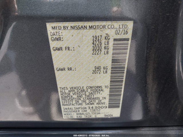 Nissan 2016 2016 1N4AL3AP5GN343009 Image 9