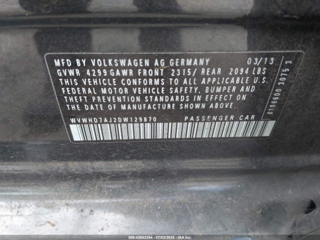 2013 VOLKSWAGEN GTI WVWHD7AJ2DW129870 Photo 8