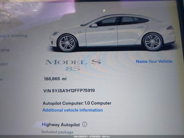 2015 TESLA MODEL S 5YJSA1H12FFP75919 Photo 6