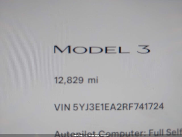 5YJ3E1EA2RF741724 Tesla 2024