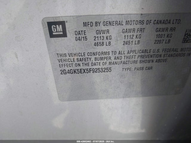 Buick ltg 2015 2G4GK5EX5F9253255 Image 9
