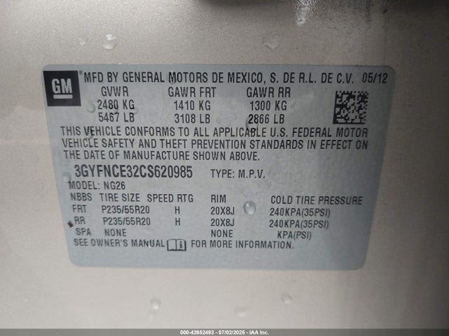 2012 CADILLAC SRX 3GYFNCE32CS620985 Photo 8