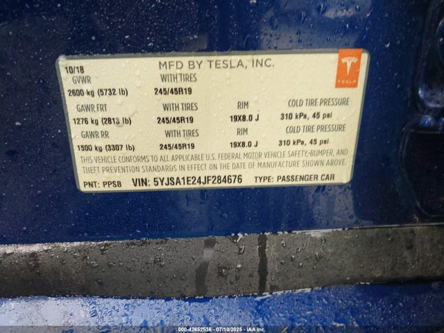 2018 TESLA MODEL S 5YJSA1E24JF284676 Photo 8