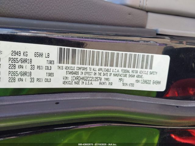 2012 DODGE DURANGO 1C4RDHAG2CC212570 Photo 8