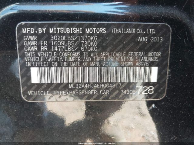 2014 MITSUBISHI MIRAGE ML32A4HJ4EH004817 Photo 8