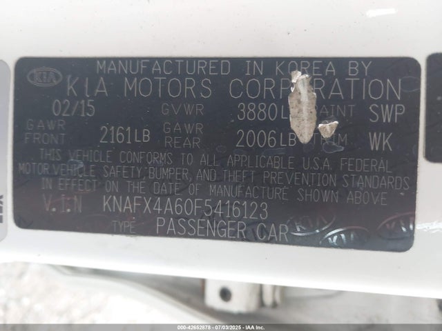 KIA dohc mpi nu 2015 KNAFX4A60F5416123 Image 9