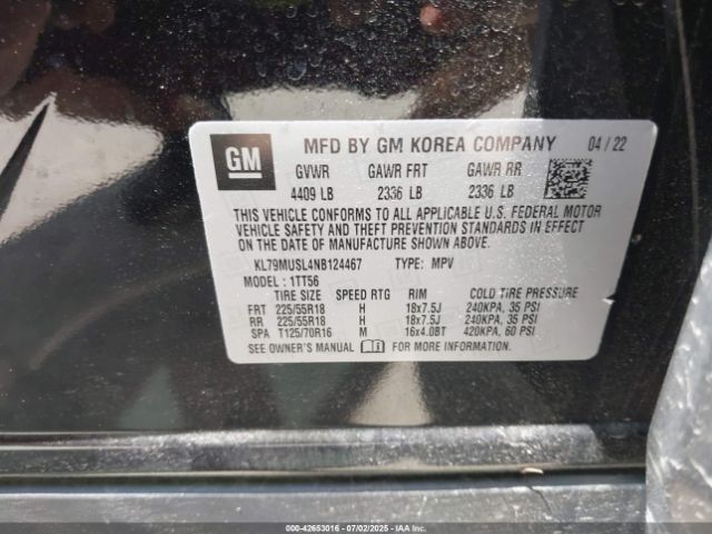 2022 CHEVROLET TRAILBLAZER KL79MUSL4NB124467 Photo 8