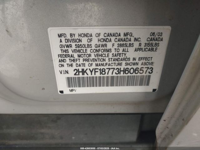 2003 HONDA PILOT 2HKYF18773H606573 Photo 8