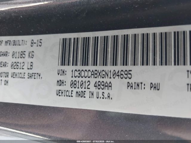 1C3CCCABXGN104695 Chrysler 2016