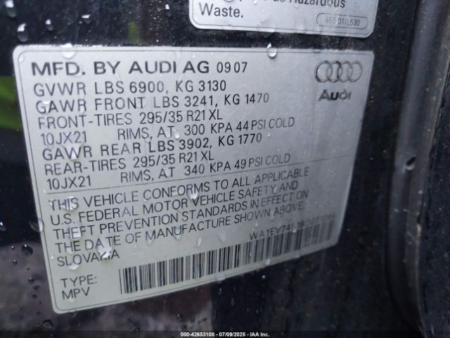 2008 AUDI Q7 WA1EV74L18D021295 Photo 8