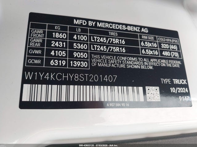 W1Y4KCHY8ST201407 Mercedes-Benz om654