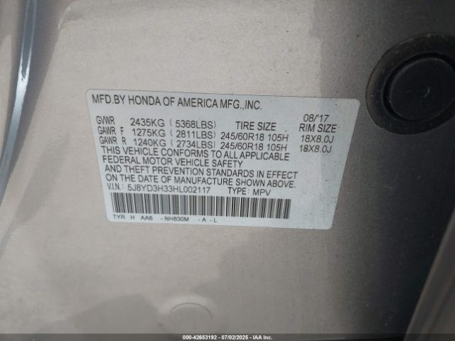 2017 ACURA MDX 5J8YD3H33HL002117 Photo 8