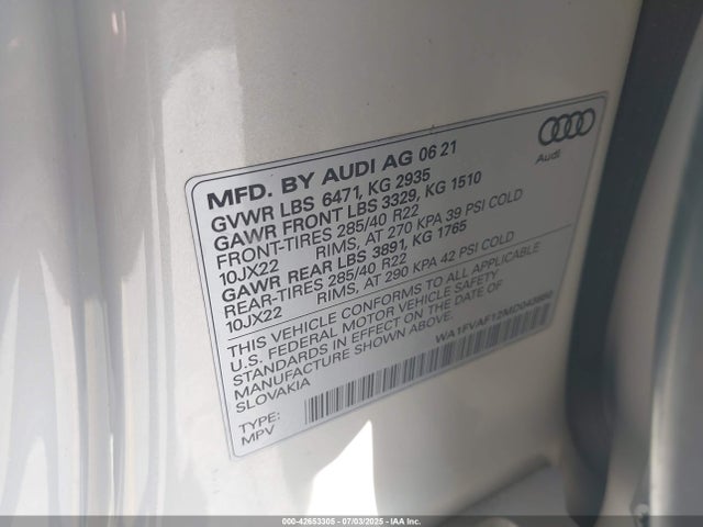 2021 AUDI Q8 WA1FVAF12MD043880 Photo 8