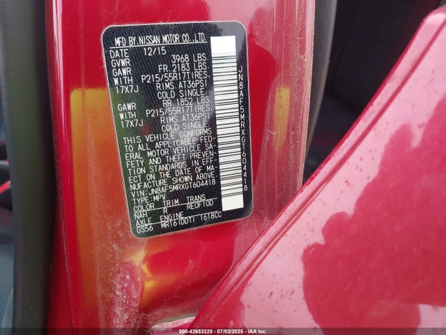 JN8AF5MRXGT604418 Nissan 2016