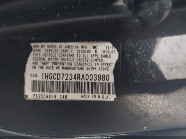 1994 HONDA ACCORD 1HGCD7234RA003980 Photo 8