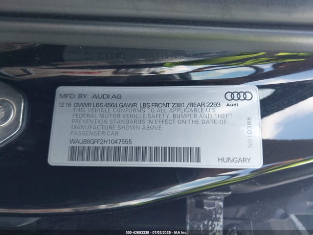 2017 AUDI A3 WAUB8GFF2H1047555 Photo 8