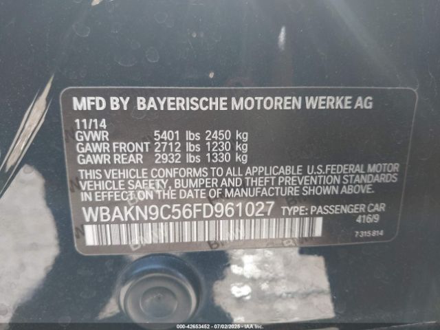 2015 BMW 550I WBAKN9C56FD961027 Photo 8
