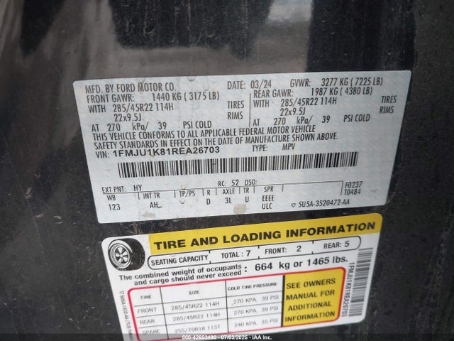 1FMJU1K81REA26703 Ford gtdi-standard