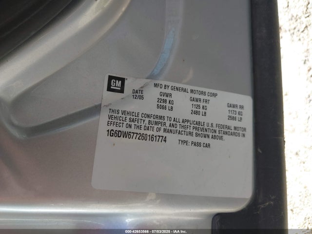 2006 CADILLAC STS 1G6DW677260161774 Photo 8