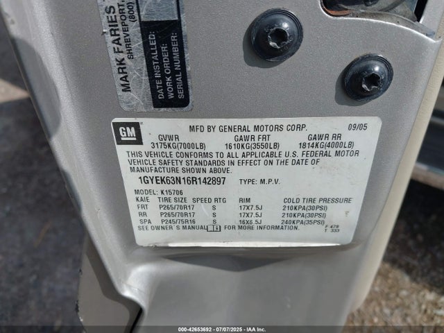 2006 CADILLAC ESCALADE 1GYEK63N16R142897 Photo 8