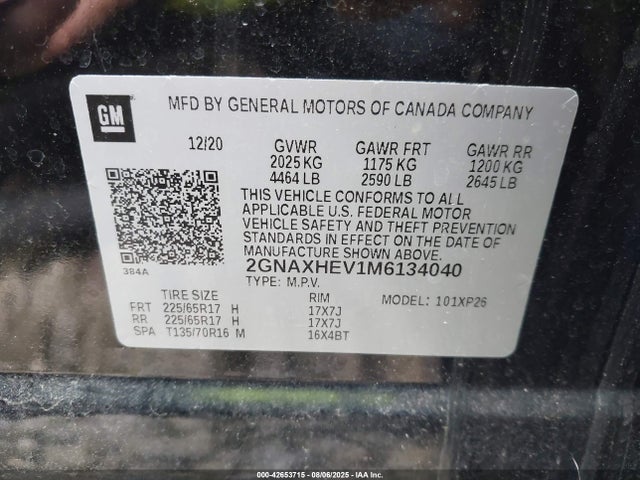 Chevrolet lyx 2021 2GNAXHEV1M6134040 Image 9