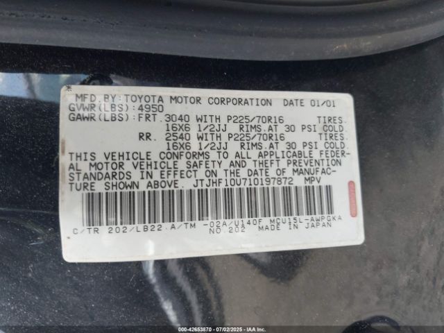 2001 LEXUS RX 300 JTJHF10U710197872 Photo 8