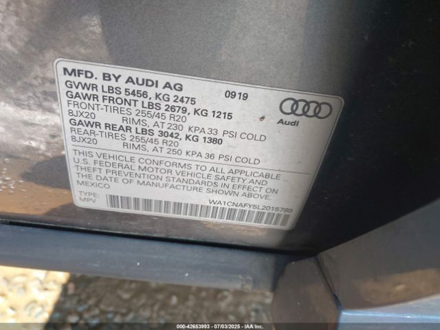 2020 AUDI Q5 WA1CNAFY5L2015789 Photo 8