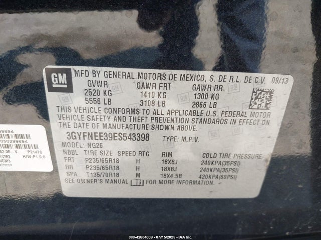 2014 CADILLAC SRX 3GYFNEE39ES543398 Photo 8