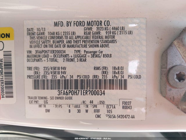 Ford 2014 2014 3FA6P0H71ER200034 Image 9