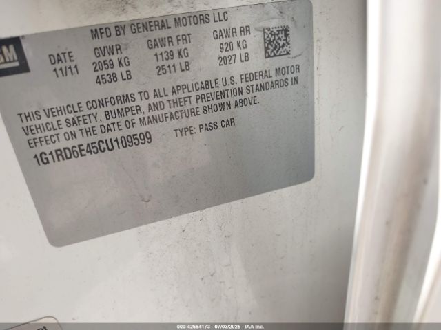 2012 CHEVROLET VOLT 1G1RD6E45CU109599 Photo 8