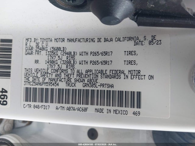 3TMCZ5AN6PM595454 Toyota 2gr-fks