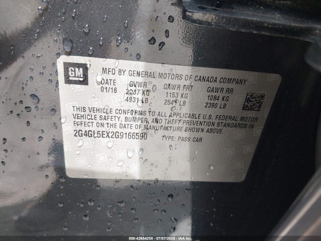 Buick ltg - sidi, alum, vvt, e85 max 2016 2G4GL5EX2G9166590 Image 9