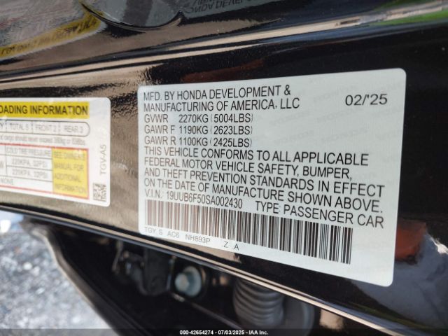 2025 ACURA TLX 19UUB6F50SA002430 Photo 8