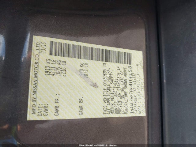 1N4AL3AP7FN403158 Nissan 2015