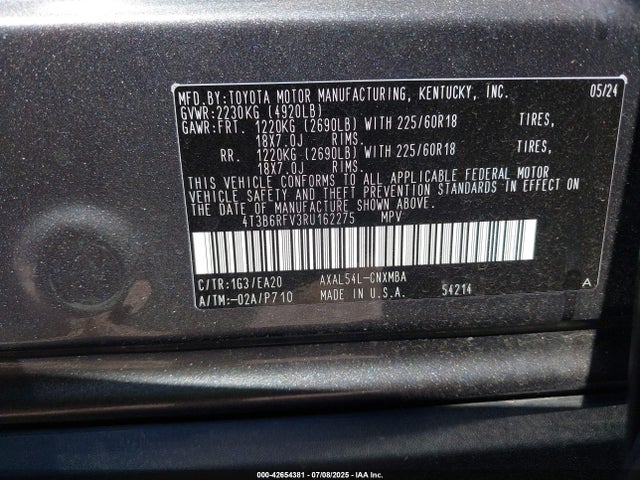 Toyota a25a-fxs 2024 4T3B6RFV3RU162275 Image 9