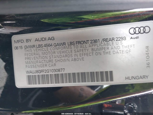 2016 AUDI A3 WAUJ8GFF2G1030877 Photo 8