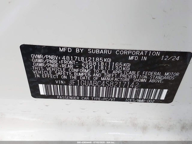 Subaru na 2025 JF1GUABC4S8217142 Image 9