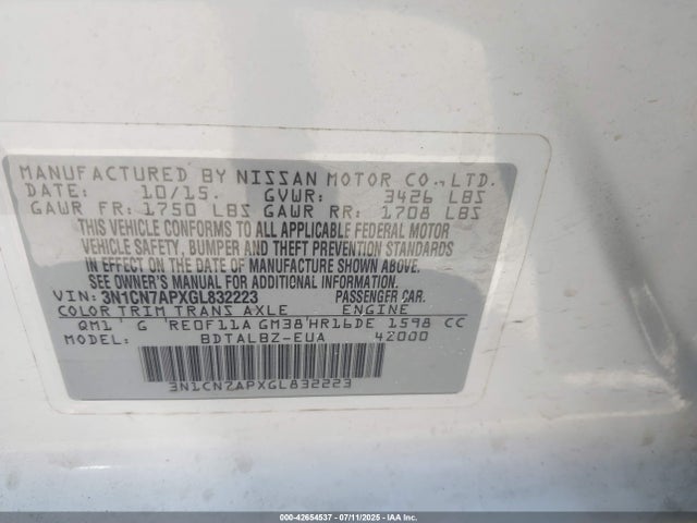 Nissan 2016 2016 3N1CN7APXGL832223 Image 9