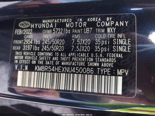 Hyundai gdi lambda ii 2022 KM8R54HEXNU450086 Image 9