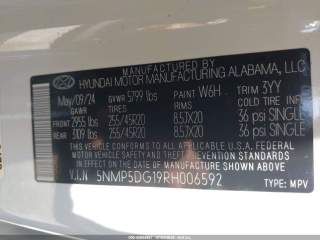 2024 HYUNDAI SANTA FE HYBRID 5NMP5DG19RH006592 Photo 8