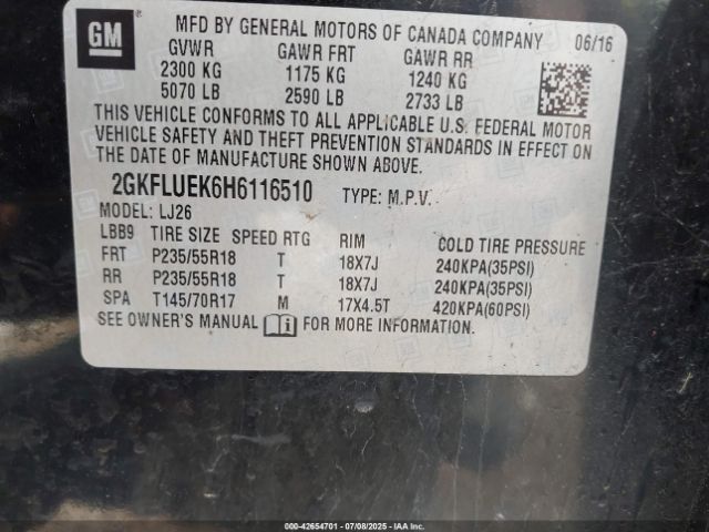 2017 GMC TERRAIN 2GKFLUEK6H6116510 Photo 8
