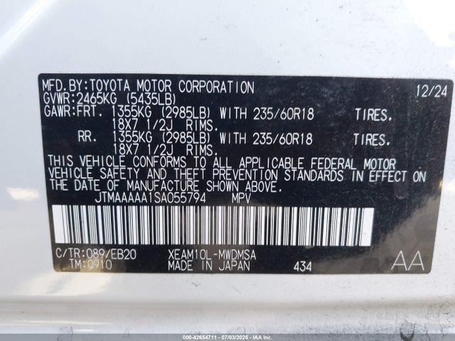 JTMAAAAA1SA055794 Toyota 1xm