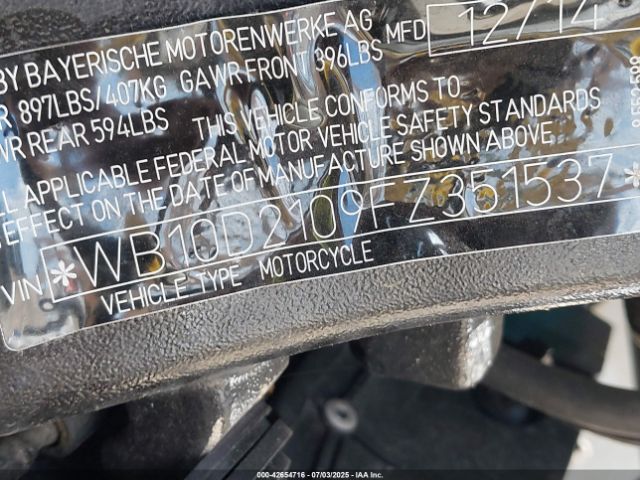 2015 BMW S 1000 WB10D2109FZ351537 Photo 9